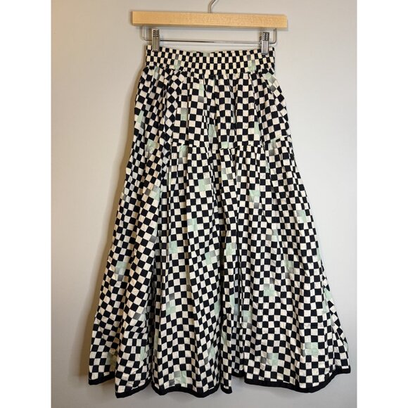 NWT Max Mara Weekend Cotton Check Ossido Midi Skirt Black Size US 2 $435 [jb] - Picture 13 of 14